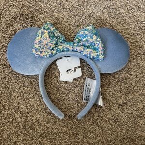 Disney Cornflower Sequin Bow Minnie Ears Headband